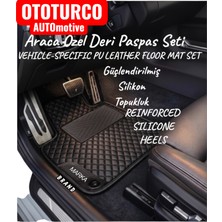Ototurco Automotive Honda Civic Sedan (2001-2006)UYUMLU Kapitoneli-Suni Deri-Silikon Topukluklu Premium Deri Paspas