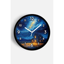 JHAAR Yağlı Boya Duvar Saati – Sanatsal, Soyut, Bohem ve Manzara Temalı Modern Saat - 25CM - Önü Camlı Siyah Kasa