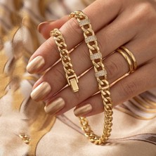 Pigado 14k Kaplama Kararmaz Zincir Premium Seri Çelik Bileklik