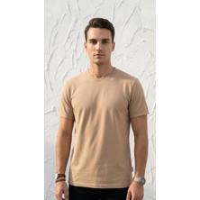 Plus Scorpion Erkek Slim Fit Basic Tişört – Bisiklet Yaka, Düz Kumaş, Yazlık Model