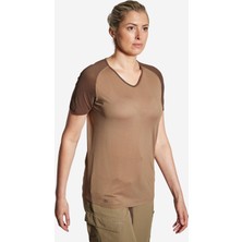 Decathlon Kadın Kısa Kollu Basic Tişört - Kahverengi - Avcılık ve Doğa Gözlemi - L