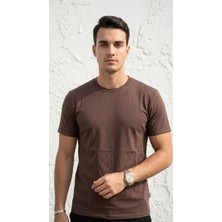 Plus Scorpion Erkek Slim Fit Basic Tişört – Bisiklet Yaka, Düz Kumaş, Yazlık Model