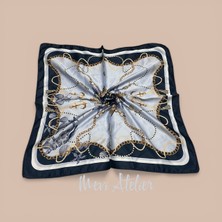 Mevi Atelier Desenli Renkli Fular 50 x 50