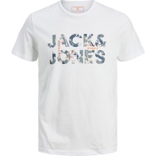 Jack & Jones Erkek Bisiklet Yaka Gögüs Baskili Tisört - Techlogo