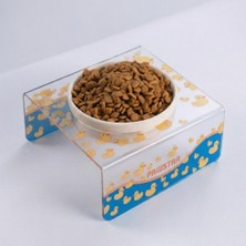 Pawstar Ducks Tekli Seramik-Pleksi Mama ve Su Kabı-Kedi Köpek Mama Su Kabı