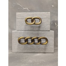 X Mermer Dekoratif Keten Kutu -2li Set