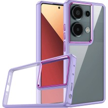 Ceponya Xiaomi Redmi Note 13 Pro 4g Kılıf Akrilik Kaplama Şeffaf Renkli Lens Koruma Çerçeveli Moda Luxury Kapak