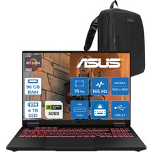 Asus Tuf Gaming A16 (FA608UM-GAMING) Amd Ryzen™ 7 260 Aı 96GB Ddr5 4tb SSD RTX5060/8GB 115W FHD+16"(1920 x 1200, Wuxga) 3ms 300NITS 165Hz Srgb %100 Freedos Gaming Bilgisayar ZRV131F35+ZETTAÇANTA