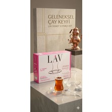 Bm House Bmhouse Lav Demet 12 Parça 6 Kişilik Cam Çay Seti - Şeffaf Zarif Tasarım Bardak ve Tabak Takımı