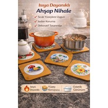 Bm House Bmhouse 3’lü Ahşap Nihale Isıya Dayanıklı Tencere Tava Altlığı Dekoratif Nihale Seti