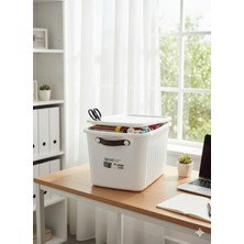 Boxsıs 15L Kapaklı Plastik Saklama Kutusu – Kulplu Çok Amaçlı Organizer Box