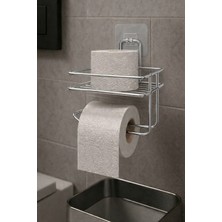 Sas Haus Yapışkanlı Tuvalet Kağıtlığı Delmesiz Vidalamasız Metal Banyo Kağıtlık Askısı Krom S-120
