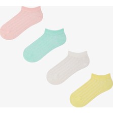 Penti Kız Çocuk Tiny Braids Pamuklu Puantiye Desenli 4 Çift Patik Çorap