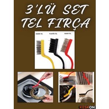 Keskon Mutfak Temizlik Tel Fırçası 3’lü Set – Ocak, Fırın ve Diğer Yüzeyler Için Pratik Temizlik Araçları