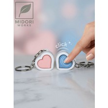 Midori Works 2'li Kalp Clicker Anahtarlık Seti - Bff ve Sevgili Çift Kombini Fidget Stres Oyuncağı