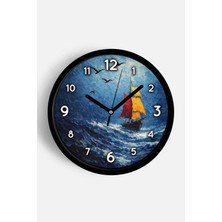 JHAAR Yağlı Boya Duvar Saati – Sanatsal, Soyut, Bohem ve Manzara Temalı Modern Saat - 25CM - Önü Camlı Siyah Kasa