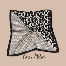 Mevi Atelier Leopar Desenli Renkli Fular 50 x 50