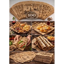 Bm House Bmhouse Kendinden Desenli Vintage Gazete Servis ve Sunum Kağıdı Karışık Desen 100 Adet