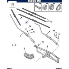 Silecek Süpürgesi Ön Sol Bipper Nemo Yeni Kod: PEU1642331980  6423.30 Peugeot 6423.H8