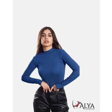 Alya Underwear Yarım Boğazlı Kaşkorse Sweatshirt Indigo 2xl