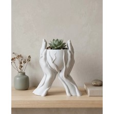 Eilo Luxe Modern Ev Dekoru Için El Şeklinde 3D Baskı Dekoratif Saksı Vazo - AA002C-68AN67