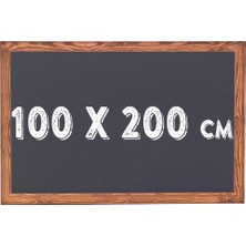 Chalky Kara Tahta Ahşap Çerçeveli Tebeşir Yazı Tahtası 100 x 200 cm Siyah