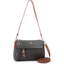 Nas Bag Kadın Omuz ve Çapraz Çantası Ayarlanabilir  Askılı Haki Taba Victoria