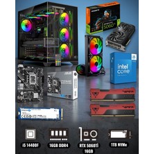 Symoon I5 14400F 16GB Ram 1tb Nvme Rtx 5060Tİ 16GB Ekran Kartlı Gametech Prime Akvaryum Kasalı Gaming Pc