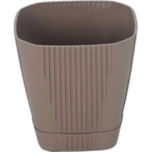 Serinova Çizgili Kare Saksı No:1