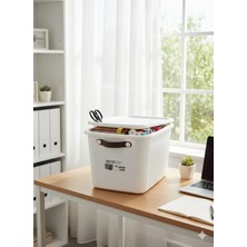 Boxsıs 15L Kapaklı Plastik Saklama Kutusu – Kulplu Çok Amaçlı Organizer Box