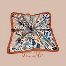 Mevi Atelier Desenli Renkli Fular 50 x 50