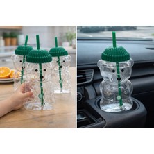 Bm House Bmhouse Ayı Figürlü Pipetli Çocuk Matarası Kulplu Suluk