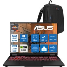 Asus Tuf Gaming A16 (FA608UM-GAMING) Amd Ryzen™ 7 260 Aı 16GB Ddr5 2tb SSD RTX5060/8GB 115W FHD+16"(1920 x 1200, Wuxga) 3ms 300NITS 165Hz Srgb %100 WIN11HOME Gaming Bilgisayar ZRV131H04+ZETTAÇANTA