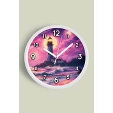 JHAAR Yağlı Boya Duvar Saati – Sanatsal, Soyut, Bohem ve Manzara Temalı Modern Saat - 25CM - Önü Camlı Beyaz Kasa
