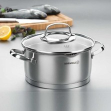 Korkmaz Derin Tencere 16x8 cm Çelik Kaplamalı Inox Malzeme ile Şık Tasarım
