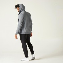 Decathlon Erkek Gri Kapüşonlu Sweatshirt 100 - Fitness