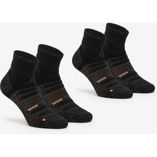 Decathlon Yetişkin Outdoor Çorap - Orta Boy Konçlu - Siyah - 2 Çift - Hike 900