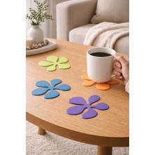 Bit Byte Brick Solid Flower Minimal Bardak Altlığı 4'lü Set