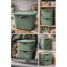 Boxsıs 15L Kapaklı Plastik Saklama Kutusu – Kulplu Çok Amaçlı Organizer Box