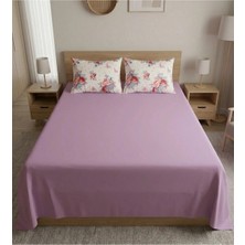 Pınarhome collection %100 Organik Pamuk Kumaş Düz Renk (Lastiksiz)Çarşaf+Kombin Desenli Yastık Kılıfı***