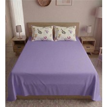 Pınarhome collection %100 Organik Pamuk Kumaş Düz Renk (Lastiksiz)Çarşaf+Kombin Desenli Yastık Kılıfı***