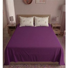 Pınarhome collection %100 Organik Pamuk Kumaş Düz Renk (Lastiksiz)Çarşaf+Kombin Desenli Yastık Kılıfı***