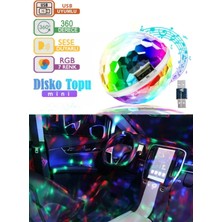 Btl Otomotiv Sese Harekete Duyarlı Çıkarılabilir USB Rgb Ledli Disco Topu 360 Derece Yuvarlak