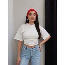 Esra Helvacı Bel Oturtmalı Büzgülü Tshirt