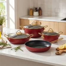 Gökdil Ultra Lüx 7 Prç Set 20-24-28 Derin Tencere 26 Tava