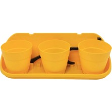 Poliwork Askılı Balkon Saksısı 3'lü Set 3.3 Lt - Renkli Dekoratif Çiçeklik