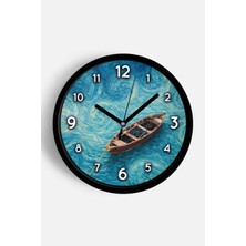JHAAR Yağlı Boya Duvar Saati – Sanatsal, Soyut, Bohem ve Manzara Temalı Modern Saat - 25CM - Önü Camlı Siyah Kasa