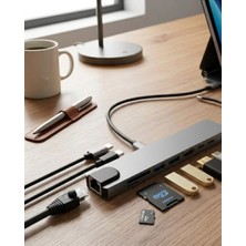 Eilo Luxe Type C Çoklu Port Hub 8 Port USB HDMI Sd Kart Ethernet Adaptör - AA002C-68AC33