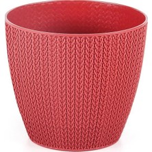 Serinova Sümela Örgü Desenli Saksı 5 Lt – 5 Litre Hacimli Şık Örgü Desenli Salon Saksısı
