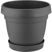 Poliwork Tabaklı Plastik Saksı 9 Lt – 29x25 cm Büyük Hacimli Bahçe ve Teras Saksısı